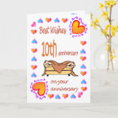 Huwelijksverjaardagkaart tiende kaart (Gele Bloem)