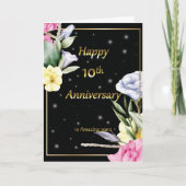 Huwelijksverjaardagskaart 10 jaar goud bedankkaart (Voorkant)