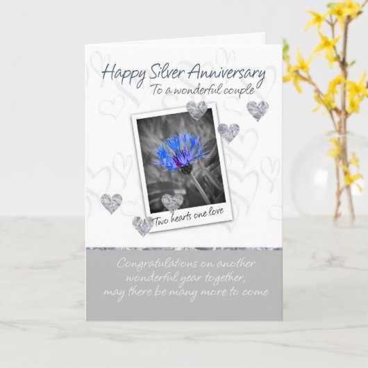 Huwelijksverjaardagskaart - 25 Jaar Kaart (Gele Bloem)