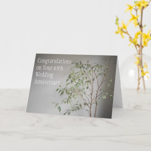 Huwelijksverjaardagskaart 65 jaar kaart (Gele Bloem)
