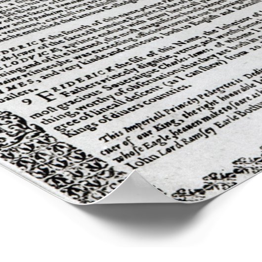 huwelijksverklaring Frederick V Poster (Hoek)