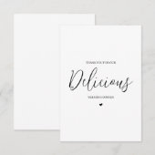 Huwelijksverkoper Dank u kaart- Cateraar Bedankkaart (Voorkant / Achterkant)