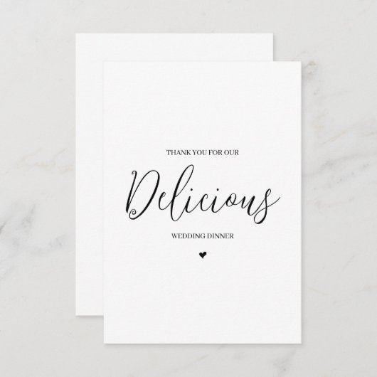 Huwelijksverkoper Dank u kaart- Cateraar Bedankkaart (Voorkant / Achterkant)