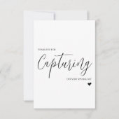 Huwelijksverkoper Dank u kaart- Fotograaf / Vid Bedankkaart (Voorkant)