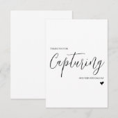 Huwelijksverkoper Dank u kaart- Fotograaf / Vid Bedankkaart (Voorkant / Achterkant)