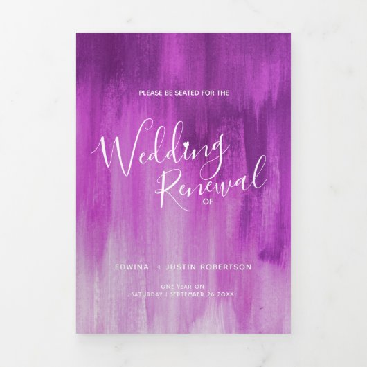 Huwelijksvernieuwing ceremonie moderne abstracte k drieluik programma (Cover)