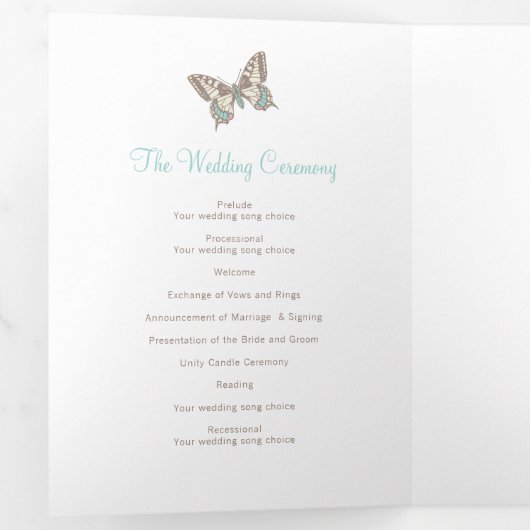 Huwelijksvernieuwing programma blauwgroen aqua vli (Binnenzijde eerst)