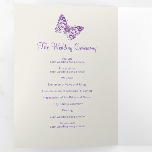 Huwelijksvernieuwing programma paarse vlinders (Binnenzijde eerst)