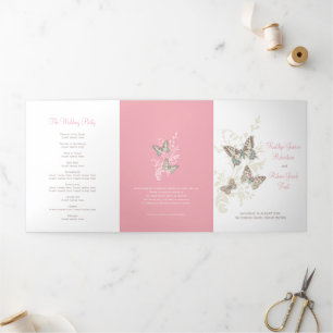 Huwelijksvernieuwing programma roze bruine vlinder