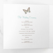 Huwelijksvernieuwing vierkant programma aqua vlind (Binnenzijde eerst)