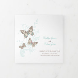 Huwelijksvernieuwing vierkant programma aqua vlind