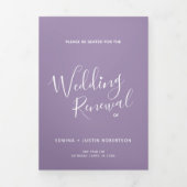 Huwelijksvernieuwingsceremonie paarse en witte pro drieluik programma (Cover)