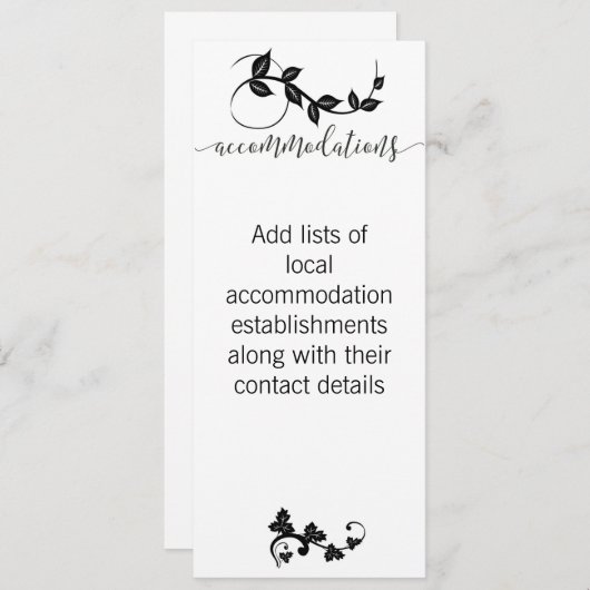 Huwelijksviering Accommodatie Kaart (Voorkant / Achterkant)