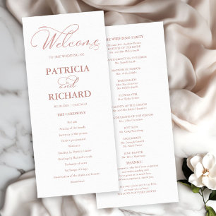 Huwelijksvolgorde Ceremonie Elegant Programma Programmakaart