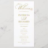 Huwelijksvolgorde van de dienst Ceremoniële uitrei Programmakaart (Voorkant)