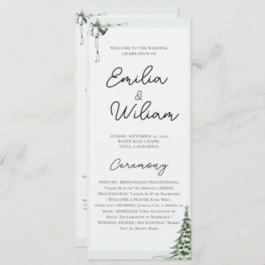 Huwelijksvoltrekkingsprogramma Kerst (Voorkant / Achterkant)