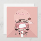 huwelijkswagen bedankkaart (Voorkant / Achterkant)
