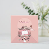 huwelijkswagen bedankkaart (Staand voorkant)