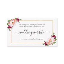 Huwelijkswebsite | Blush Bourgogne Gouden Bloemen