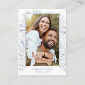 Huwelijkswebsite Dusty Blue Boho Botanical Enclosu Informatiekaartje (Achterkant)