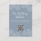 Huwelijkswebsite Dusty Blue Boho Botanical Enclosu Informatiekaartje (Voorkant)