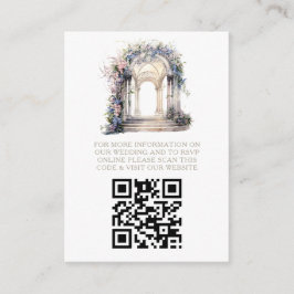 Huwelijkswebsite Floral Arch Foto QR Code Informatiekaartje