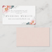 Huwelijkswebsite | Moderne bloemige blush roze pio Informatiekaartje (Voorkant / Achterkant)