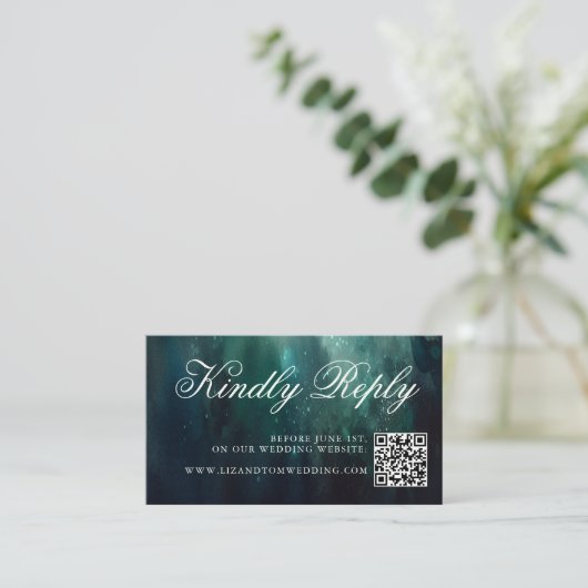 Huwelijkswebsite QR Code Enchanted Garden Wedding Informatiekaartje (Staand voorkant)