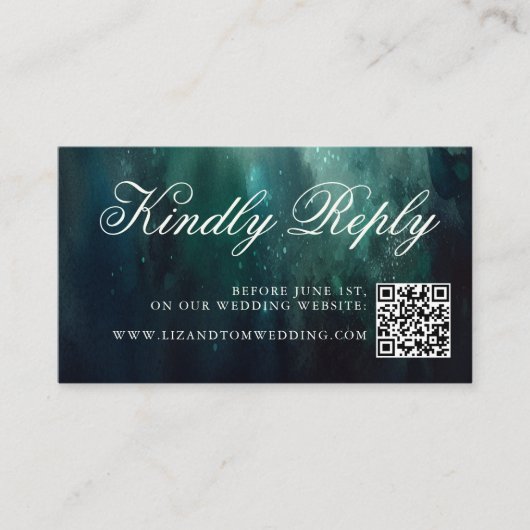 Huwelijkswebsite QR Code Enchanted Garden Wedding Informatiekaartje (Voorkant)