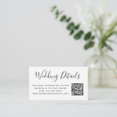 Huwelijkswebsite | QR Code Minimale RSVP Eenvoudig Informatiekaartje (Staand voorkant)