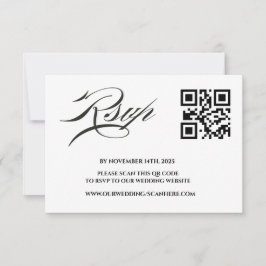 Huwelijkswebsite | QR-code minimalistische foto RSVP Kaartje