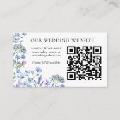 Huwelijkswebsite QR Code RSVP Periwinkle Wildflowe Informatiekaartje (Voorkant)