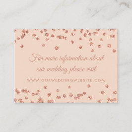 Huwelijkswebsite Roos Gold Glitter Confetti Blush Informatiekaartje