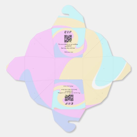 Huwelijkswebsite rsvp q-code Voeg naamtekst toe Bedankdoosjes (Ongevouwen)