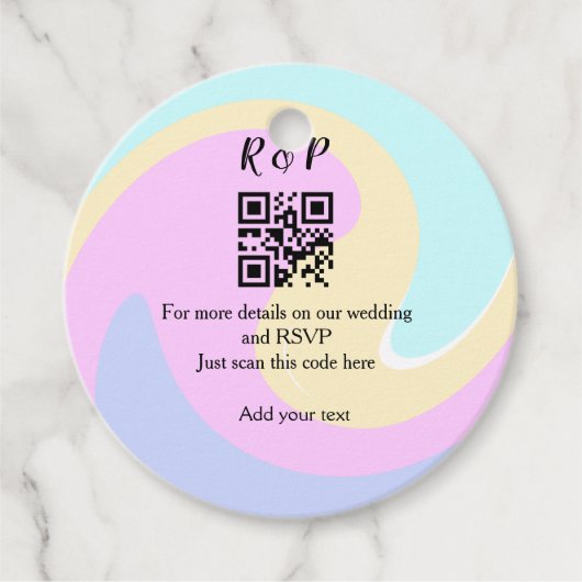 Huwelijkswebsite rsvp q-code Voeg naamtekst toe Bedankjes Labels (Voorkant)