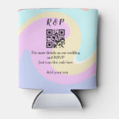 Huwelijkswebsite rsvp q-code Voeg naamtekst toe Blikjeskoeler (Voorkant)