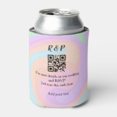 Huwelijkswebsite rsvp q-code Voeg naamtekst toe Blikjeskoeler (Blikje Voorkant)