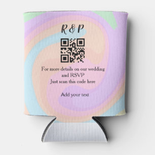 Huwelijkswebsite rsvp q-code Voeg naamtekst toe Blikjeskoeler