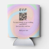 Huwelijkswebsite rsvp q-code Voeg naamtekst toe Blikjeskoeler (Achterkant)