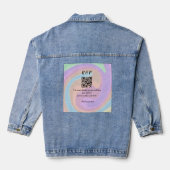 Huwelijkswebsite rsvp q-code Voeg naamtekst toe Denim Jacket (Achterkant)