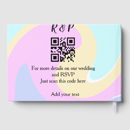 Huwelijkswebsite rsvp q-code Voeg naamtekst toe Gastenboek (Achterkant)