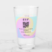 Huwelijkswebsite rsvp q-code Voeg naamtekst toe Glas (Achterkant)