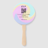 Huwelijkswebsite rsvp q-code Voeg naamtekst toe Handwaaier (Achterkant)