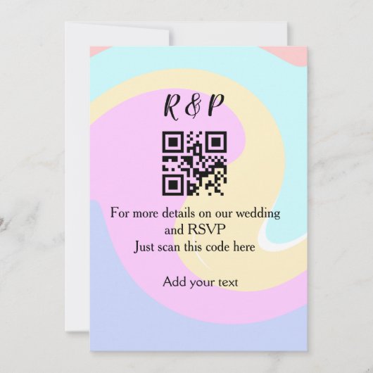 Huwelijkswebsite rsvp q-code Voeg naamtekst toe Kaart (Voorkant)