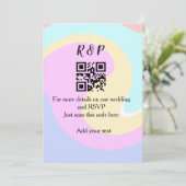 Huwelijkswebsite rsvp q-code Voeg naamtekst toe Kaart (Staand voorkant)