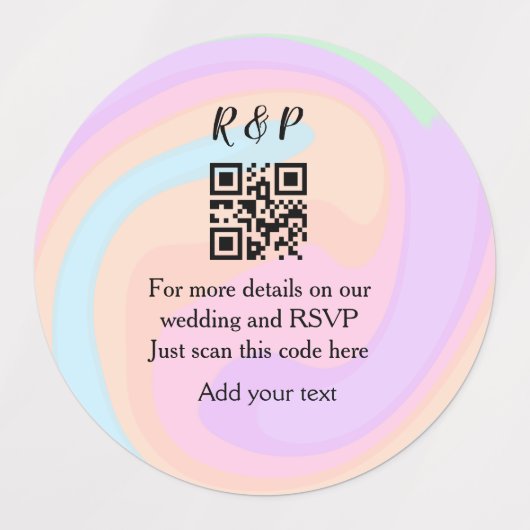 Huwelijkswebsite rsvp q-code Voeg naamtekst toe Labels (Design 1)