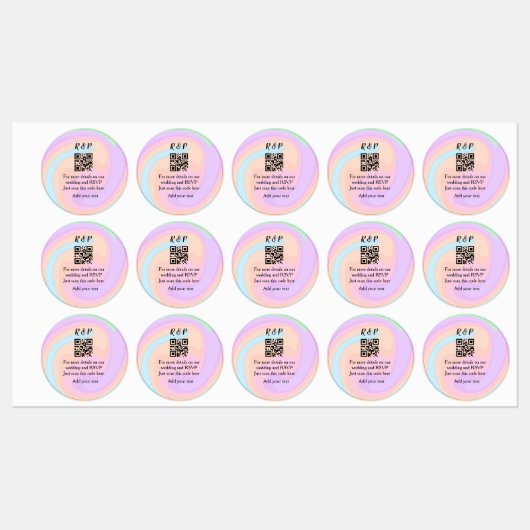 Huwelijkswebsite rsvp q-code Voeg naamtekst toe Labels (Vel)