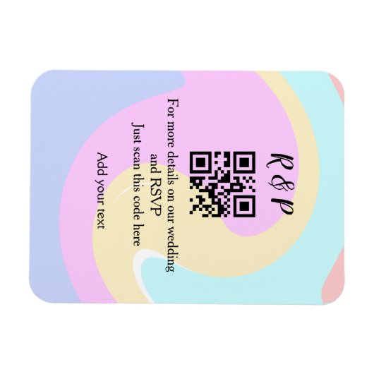 Huwelijkswebsite rsvp q-code Voeg naamtekst toe Magneet (Horizontaal)