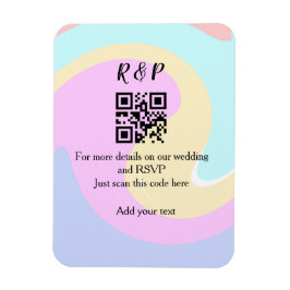 Huwelijkswebsite rsvp q-code Voeg naamtekst toe Magneet
