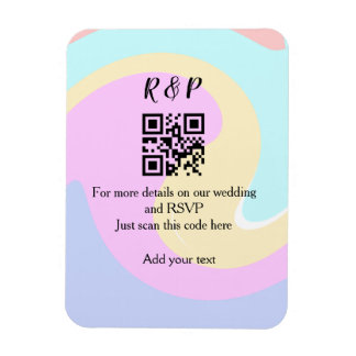 Huwelijkswebsite rsvp q-code Voeg naamtekst toe Magneet